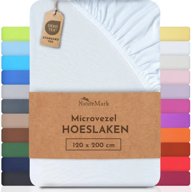 NatureMark Microvezel hoeslaken in vele maten en kleuren, Wit, foto 2