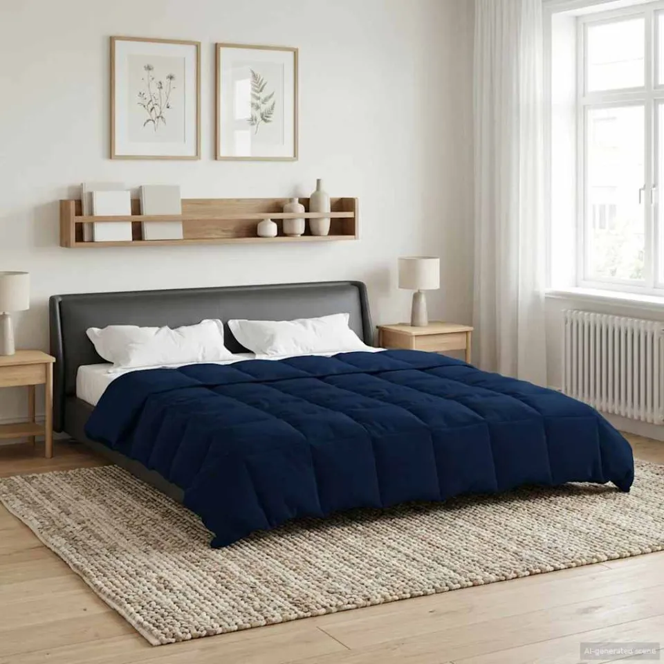 vidaXL Zomer Dekbed 200 x 220 cm Zomer Microfiber (100% polyester) blauw, foto 4