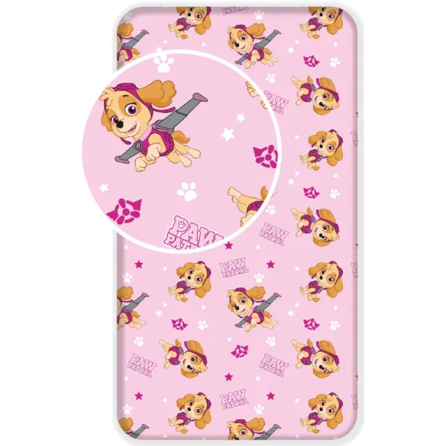 PAW Patrol Skye - Hoeslaken - Eenpersoons - 90 x 200 cm - Roze