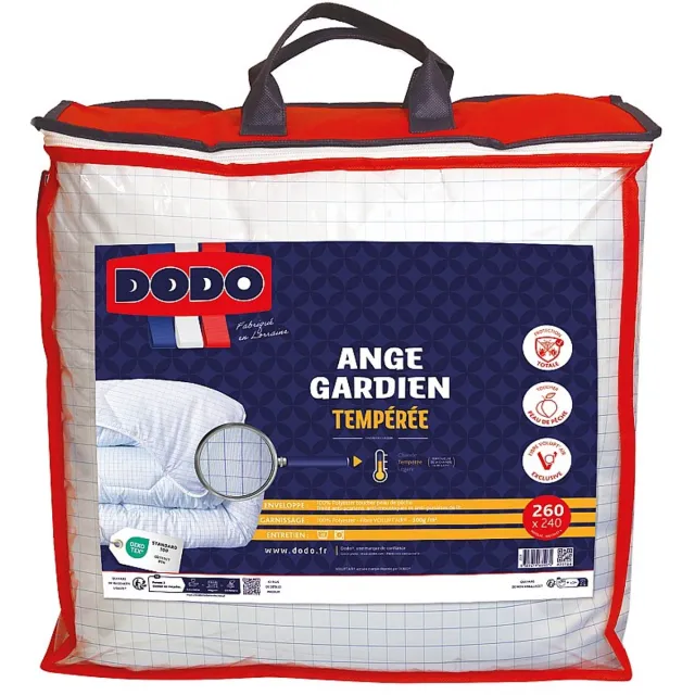 Vente-unique Pack DODO dekbed 240 x 260 cm + 2 hoofdkussens 60 x 60 cm - Totale bescherming tegen huisstofmijt - ANGE GARDIEN Wit