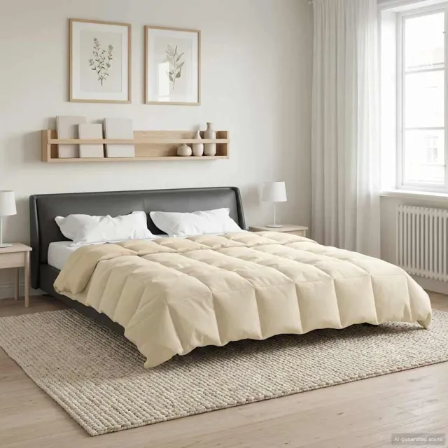 vidaXL Zomer Dekbed 220 x 240 cm Zomer Microfiber (100% polyester) Crème