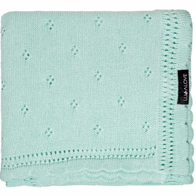 Lullalove Bamboe Wafel Dekentje Daisy Mint 80x100 cm