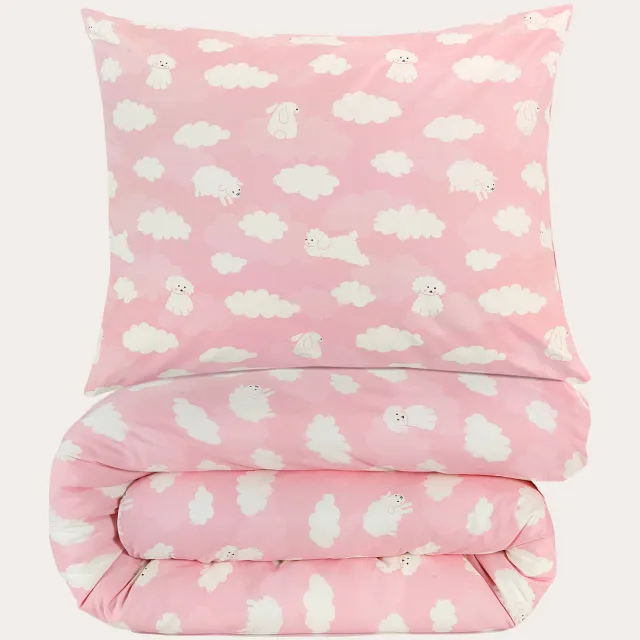 NOUS Kids katoenen dekbedovertrek kinderbed (120x150 cm) Roze