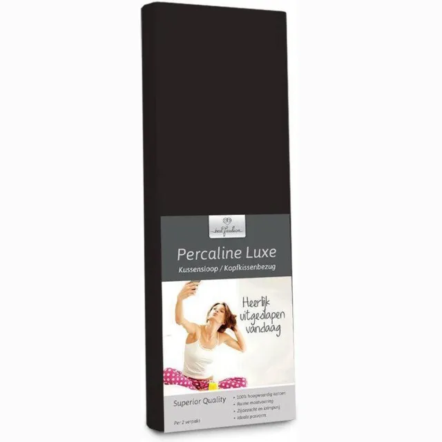 Bed-Fashion katoenen slopen Zwart (per 2 st.) - 60 x 70 cm - Zwart