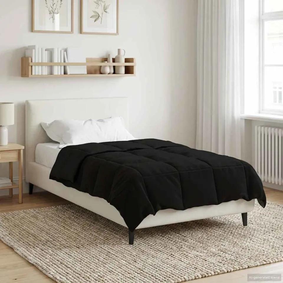 vidaXL Zomer Dekbed 135 x 220 cm Zomer Microfiber (100% polyester) zwart, foto 4