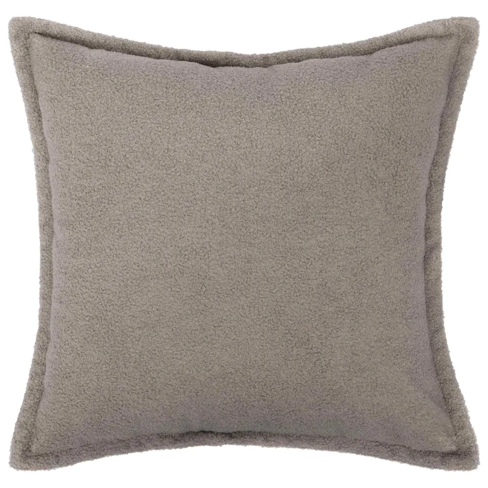 vidaXL Kussensloop 2 st HOUTEN Lichtgrijs 55 x 55 cm Bouclé