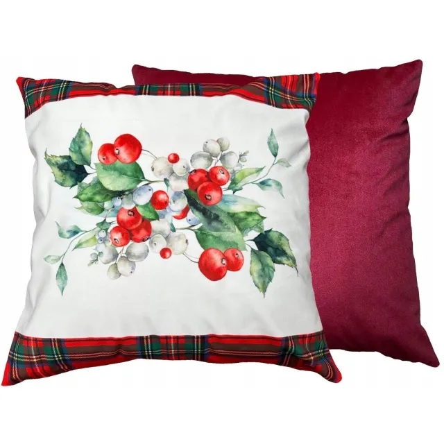 art+design Decoratieve Kussenhoes 45x45 cm - Zachte Velours, Winterse Patronen Meerkleurig
