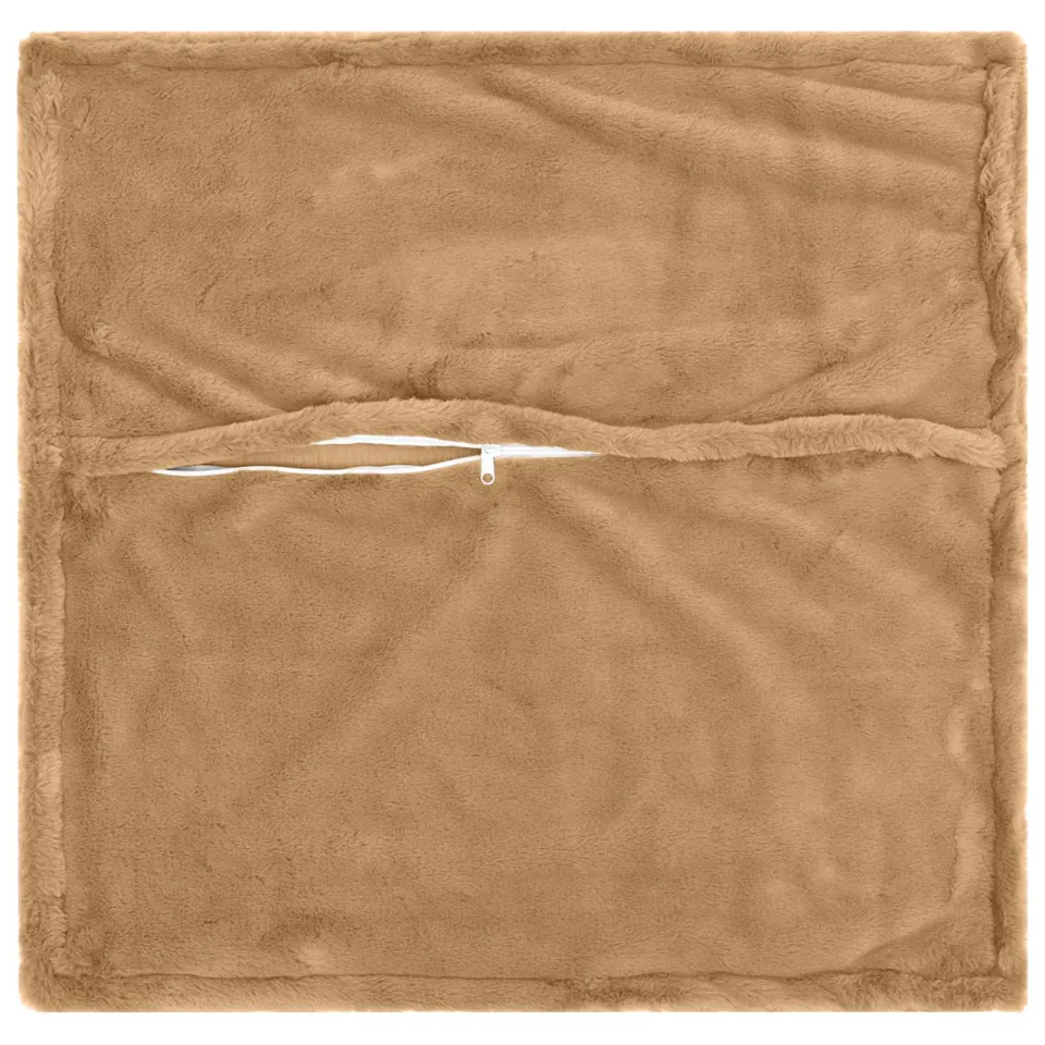 vidaXL Kussensloop 12 st HOUTEN Taupe 40 x 40 cm Nep Konijnenbont, foto 4