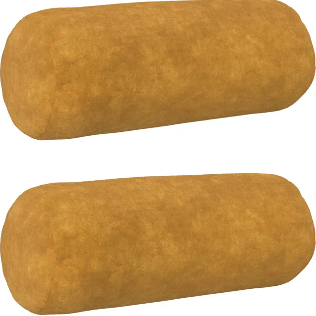 vidaXL Kussensloop 2 st HEERLEN Geel Dia. 15 x 40 cm Microfiber Fleece