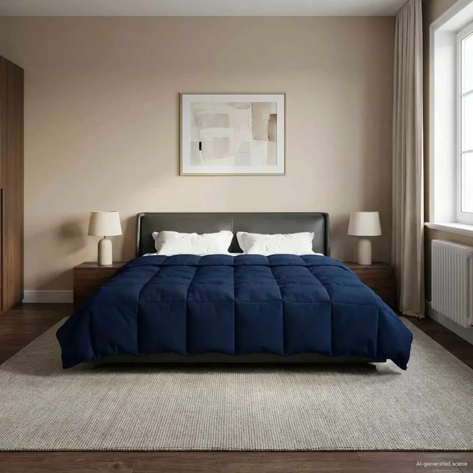 vidaXL Winter Dekbed 200 x 200 cm Winter 450 GSM Microvezel blauw, foto 4