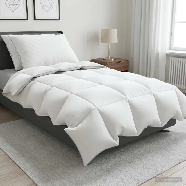 vidaXL 90% ganzen dons dekbedset FULDA 3 st 140 x 220 cm Winter Wit