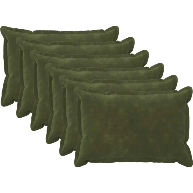 vidaXL Kussensloop 6 st HOUTEN Groen 30 x 50 cm Microfiber Fleece
