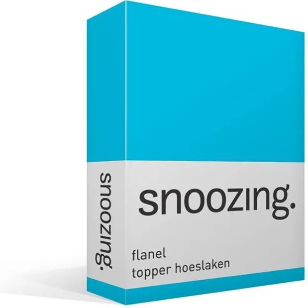 Snoozing Flanel - Topper - Hoeslaken - Lits-jumeaux - 160x200 cm - Turquouise Turquoise