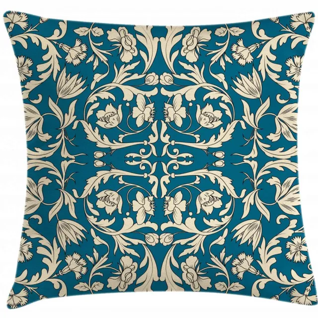 ABAKUHAUS Kussenhoes – Chinees Motief – 45x45 cm – Bedrukt op beide zijden, wasbaar, kleurvast Petrol Blau