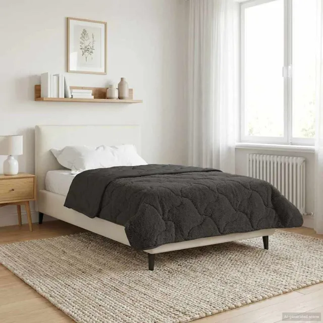 vidaXL Zomer Dekbed 155 x 220 cm Zomer Antraciet Ademend Anthraciet
