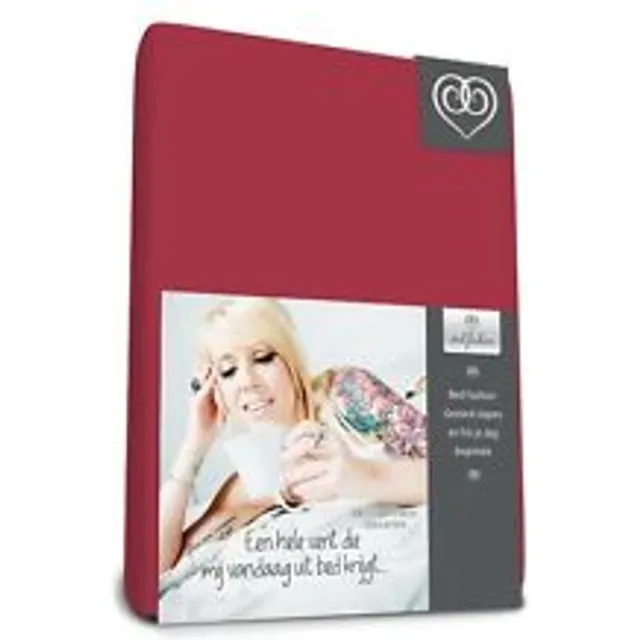 Bed-Fashion jersey hoeslaken Bordeaux - 200 x 220 cm - Bordeaux