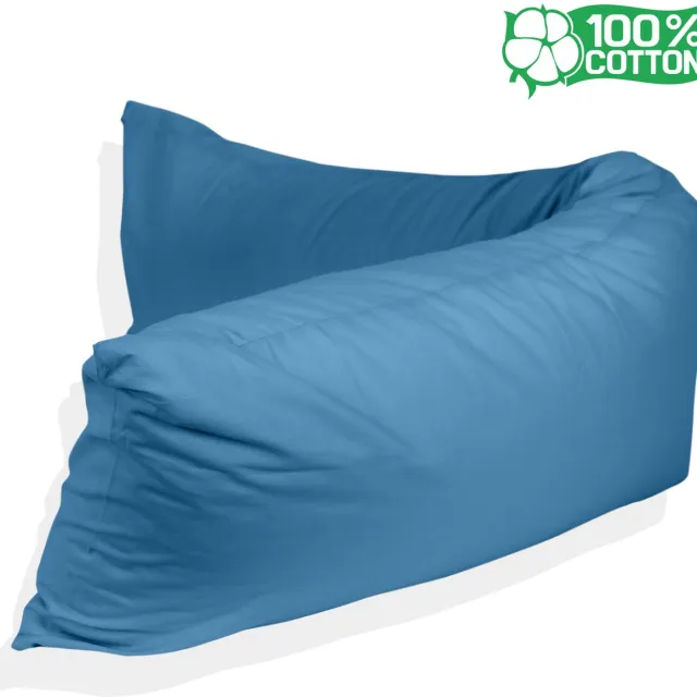 Litalente Katoenen lichaamskussen sloop - Lichaamskussen sloop 40 x 145 - Body Pillow sloop - 100% katoen - Kussensloop - Blauw - Zwangerschapskussens sloop - Voedingskussen sloop