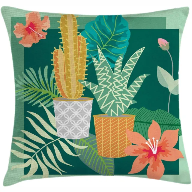 ABAKUHAUS kussenhoes – Bloemen – 40x40 cm – Dubbelzijdig bedrukt Mehrfarbig