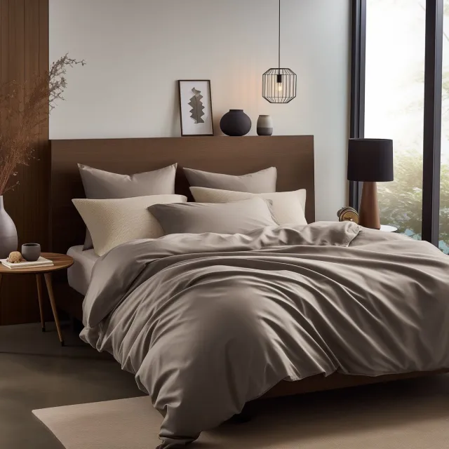 Darymex Kussensloop 40x60 cm - Donkerbeige - 100% Katoen-Satijn (110 g/m²) - Egaal - Met Verborgen Ritssluiting - OEKO-TEX® - Wasbaar op 60°C - 1 Stuk