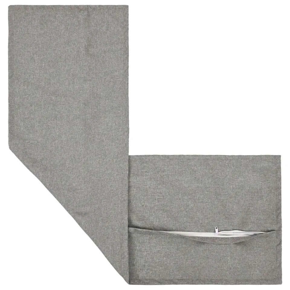 vidaXL Kussensloop 2 st HOUTEN Wolkengrijs 40 x 145 cm Faux Linnen grijs, foto 4