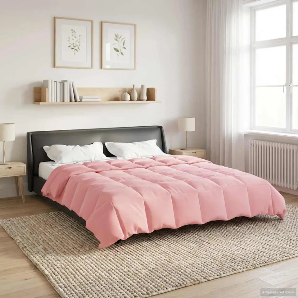 vidaXL Vol jaar dekbed 200 x 200 cm Microfiber (100% polyester) Roze, foto 4