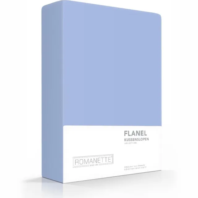 Romanette 2-PACK: Kussenslopen Verwarmend Flanel - 65 x 65 cm - Blauw