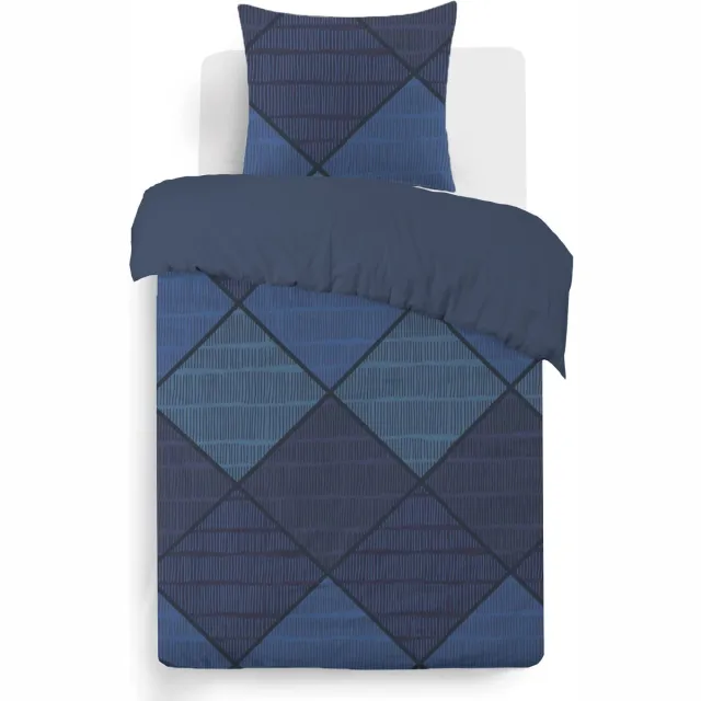 VISION home VISION Harold Dekbedovertrekset - 100% katoen: zacht en soepel - Dekbedovertrek met 1 bijhorende sloop -Blauw - Oekotex gecertificeerd
