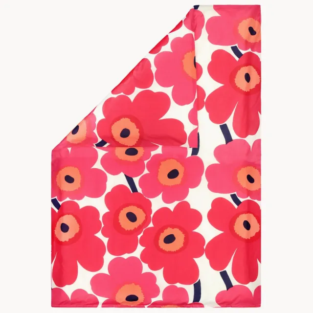 Marimekko Perkal katoenen dekbedovertrek Unikko Rood