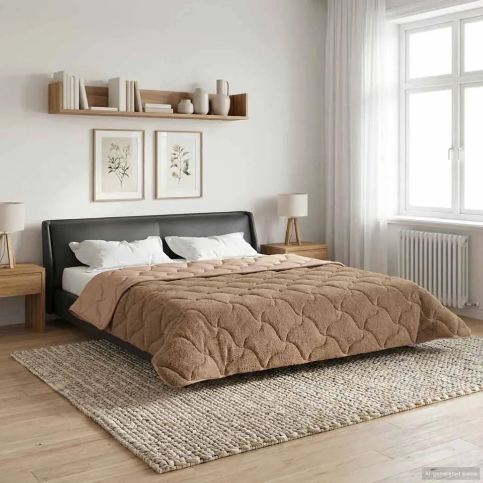 vidaXL Vol jaar dekbed 220 x 260 cm taupe, foto 4