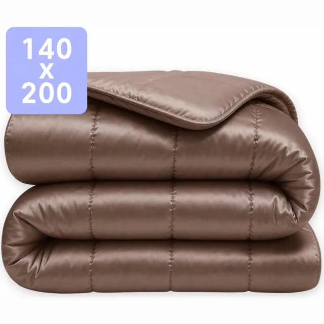 Zydante All-in One Lazy Satijnen Dekbed Bruin - Dekbed voor het hele jaar 140 x 200 cm