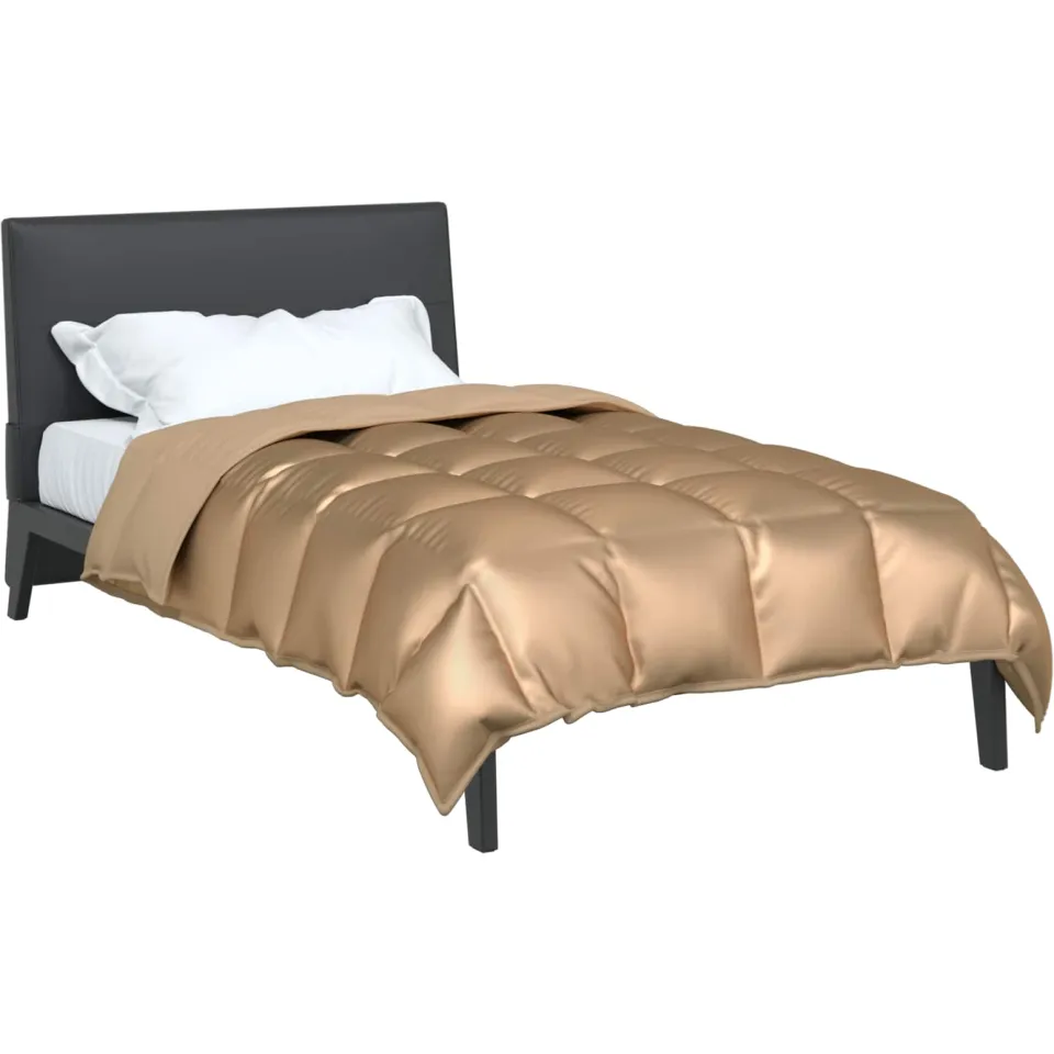 vidaXL Winter Dekbed 155 x 220 cm 450 gsm Satijn en microvezel Goud, foto 2