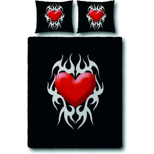 Covers & Co Double Tattoo Dekbedovertrek - Black Zwart