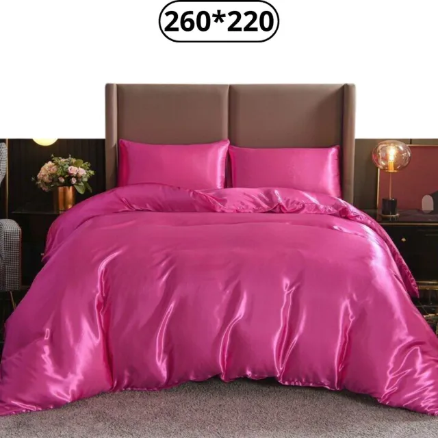 Bovista Satijnen Dekbedovertrek - Fleece Dekbedovertrek - Pluche - Dekbed - Deken - Inclusief Kussenslopen - Donker Roze 260x220cm