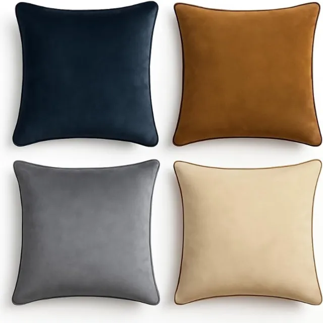 Thuys Kussenhoezen Set – Van 2 – Extra Zacht Fluweel – Dubbelzijdig Modern Design – Mix En Match Sierkussens Brown and Grey