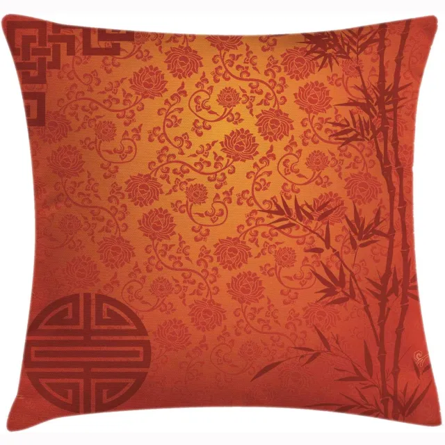 ABAKUHAUS Kussenhoes – Chinees Stijl – 50x50 cm – Dubbelzijdig bedrukt Hellorange