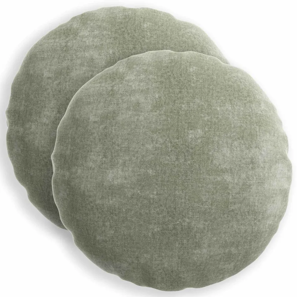 vidaXL Kussensloop 2 st HEERLEN Groen Dia. 60 cm Chenille Stof, foto 3