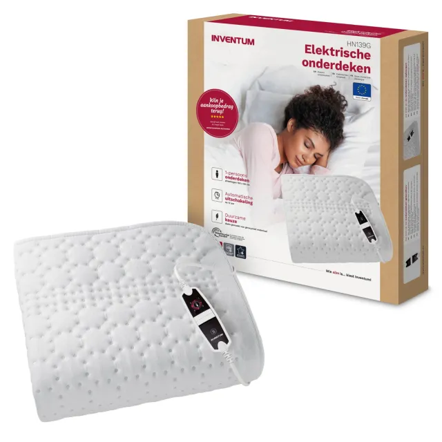 Inventum elektrische onderdeken - HN139G - 150 x 80 cm - wit