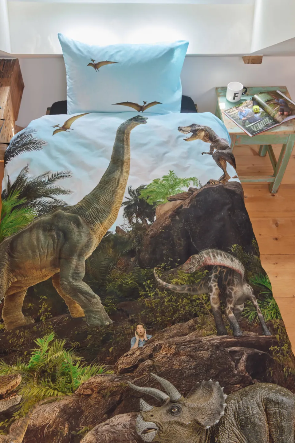 Freek Vonk Beddinghouse kids katoenen dekbedovertrek dino 1 persoons (140x200 cm) multi, foto 4