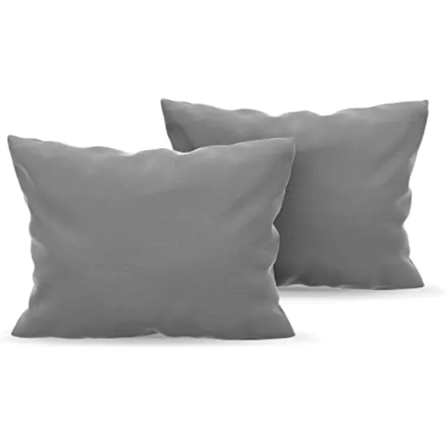 PromoHome Microvezel Kussensloop Set van 2 Stuks - 50x80 cm - Grijs - Hypoallergeen - Zacht en Comfortabel - Wasbaar tot 60°C - Drogerbestendig