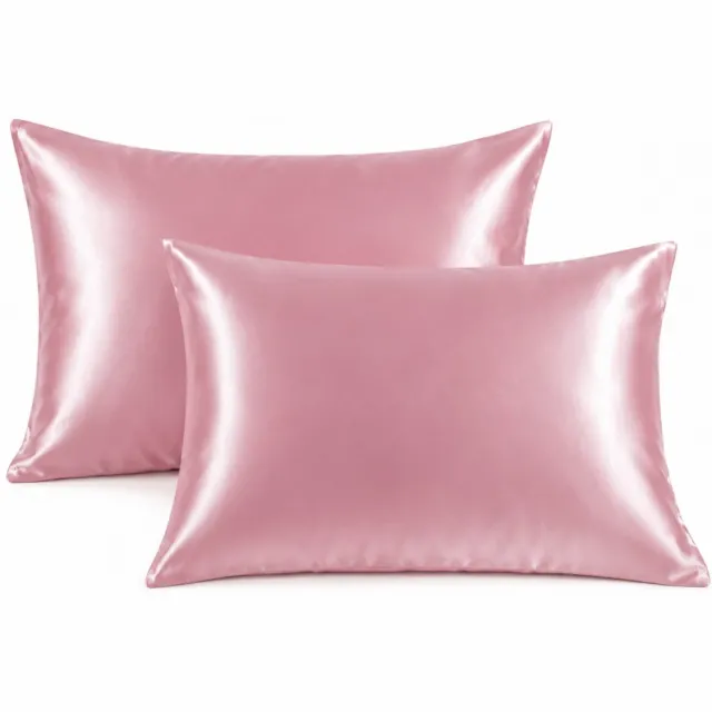 Vonkel Satijnen Kussenslopen - Set van 2 - Roze - 50x70 cm - Zacht & Ademend