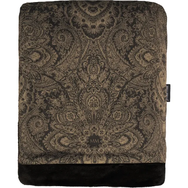 Melli Mello Paisley World - Plaid - Fleecedeken - Crocoprint - Luxe - Zacht - Diep Bruin