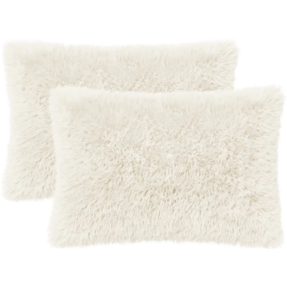 vidaXL Kussensloop 2 st HEERLEN Wit 50 x 75 cm PV Fleece, foto 3
