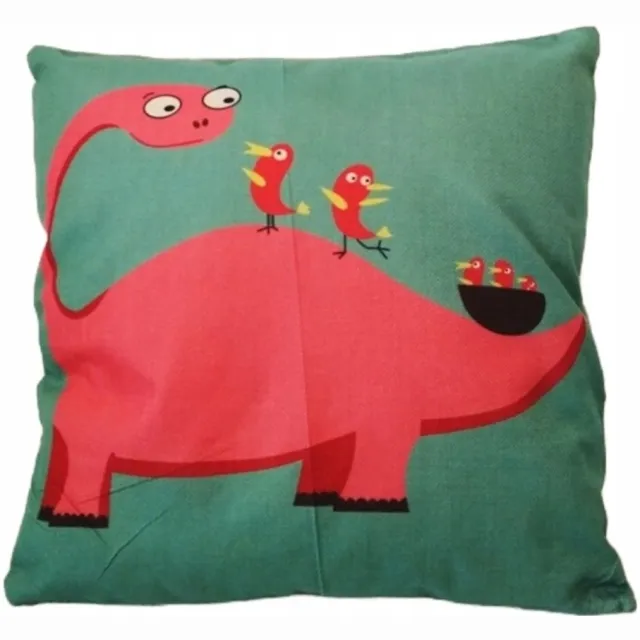 Granda Decoratieve Linnen Kussensloop 45x45 cm - Dino Thema Multicolor