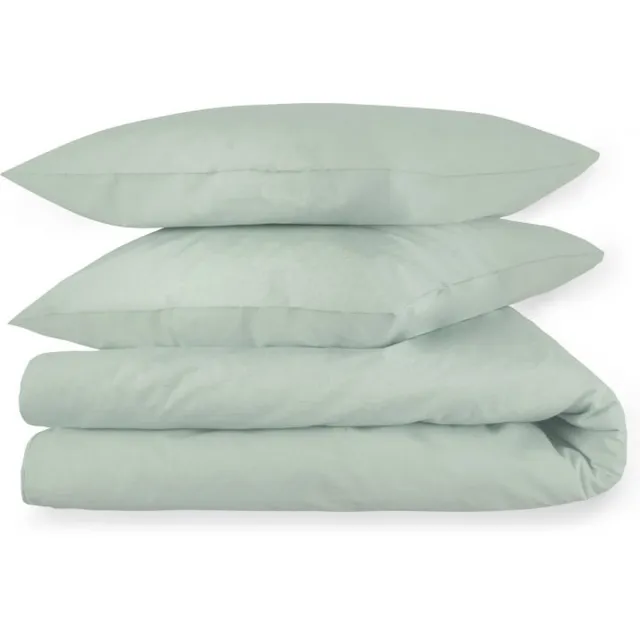 Dream Sheets Stockholm - Dekbedovertrek 140 x 200/250 - Biologisch Katoen Satijn - 1 persoons - Nederlands Fabricaat - Eenpersoons - Garden Green - Groen