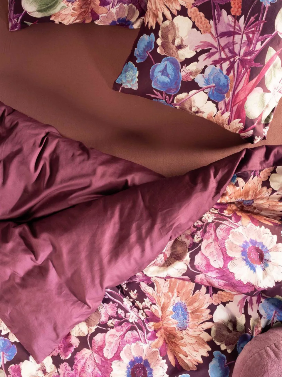 Essenza katoen satijnen dekbedovertrek violesta mauve wine, foto 3
