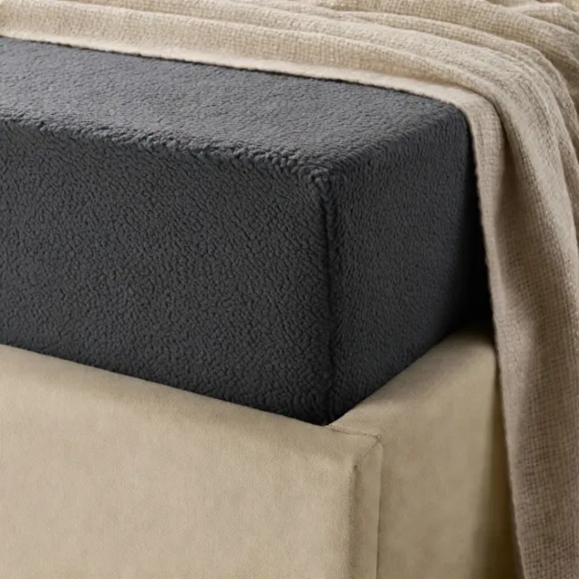 Y-not® Y-NOT™ - Teddy - Hoeslaken- Zwart - 160x200+30cm 2-Persoons - Hoekhoogte 30cm - 30 dagen proefslapen