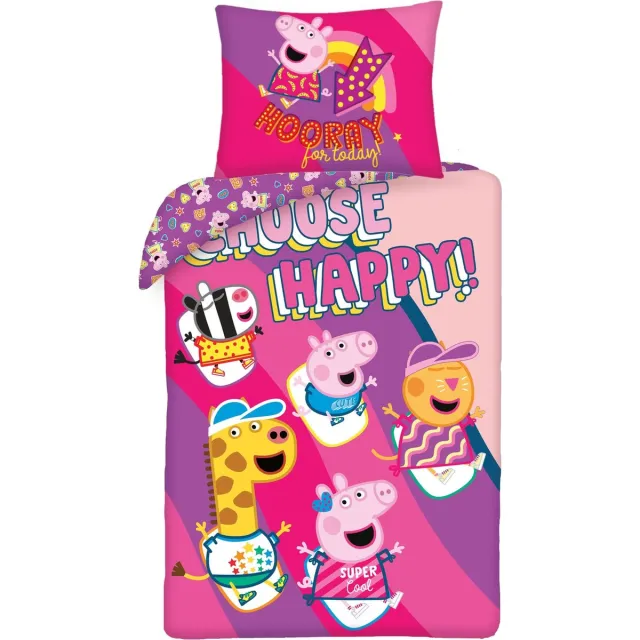 Peppa Pig Dekbedovertrek Choose Happy 140 x 200 cm katoen Multicolor