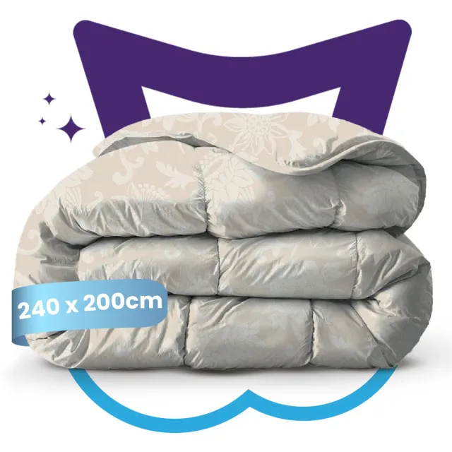 Slaapspeciaal Eazydekbed Series Charli - Dekbed zonder Overtrek - Wasbaar Dekbed - Zomerdekbed - Hoesloos Dekbed - 2 in 1 Dekbed - Dekbed met Vaste Overtrek - Incl. 2 Kussenslopen - 200x200 cm