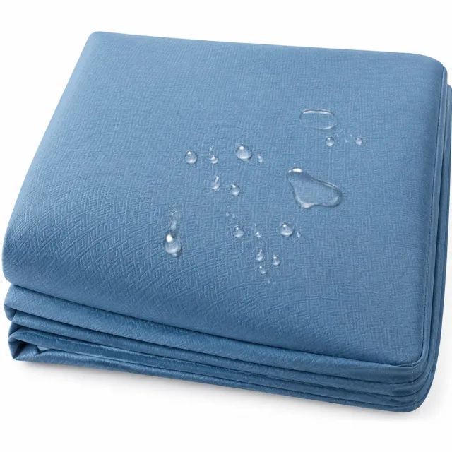 SWGOTA Waterdicht effen hoeslaken van geborstelde stof 120 x 200 cm voor één matras blauw 1 stuk