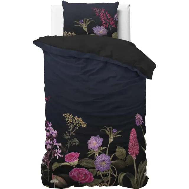 Sleeptime Feline Dekbedovertrek - Eenpersoons - 140X200/260 + 1 x kussensloop 60x70 - Zwart